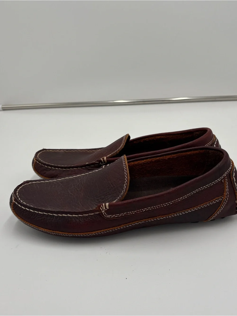 Duluth Trading Men’s Size 10 Driving Moccasins Brown Bison Leather Loafers